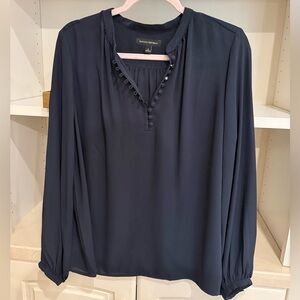 Banana Republic Dark Blue Blouse with Button Detail